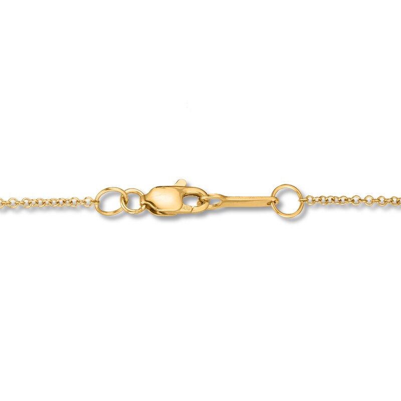 Lab-Created Diamond Solitaire Necklace 1-1/2 ct tw Round 14K Yellow Gold (SI2/F)