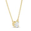 Thumbnail Image 1 of Lab-Created Diamond Solitaire Necklace 1/2 ct tw Round 14K Yellow Gold 19" (SI2/F)
