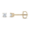 Thumbnail Image 1 of Certified Diamond Solitaire Stud Earrings 1/3 ct tw Round 14K Yellow Gold (I1/I)