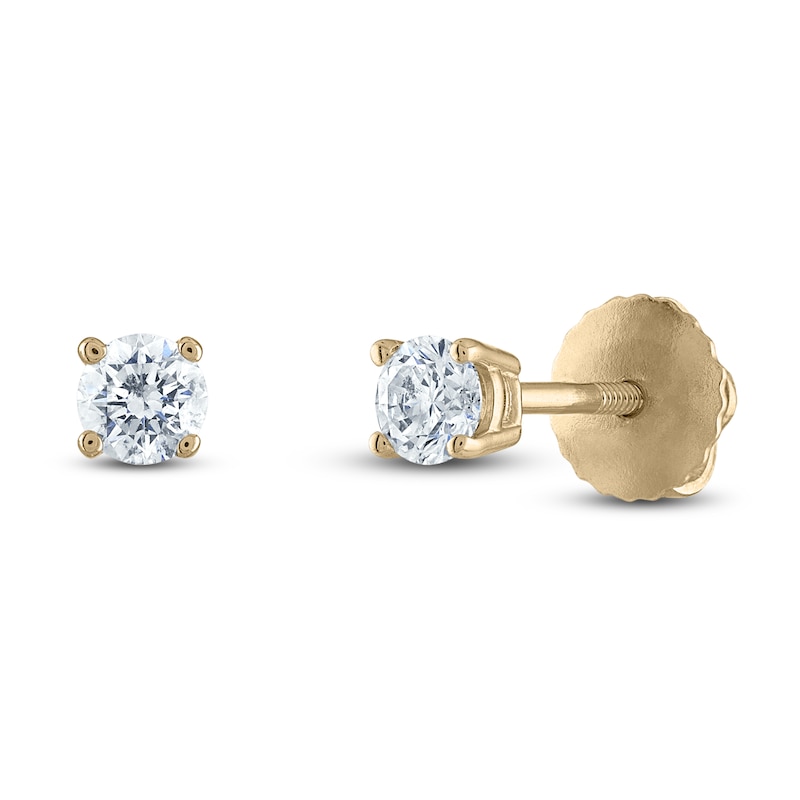 1/5 CT. T.W. Princess-Cut Diamond Solitaire Stud Earrings in 14K White Gold  (J/I3)