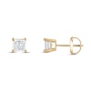 Thumbnail Image 0 of Certified Diamond Solitaire Stud Earrings 1-1/4 ct tw Princess 14K Yellow Gold (I1/I)