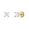 Thumbnail Image 1 of Certified Diamond Solitaire Stud Earrings 1-1/4 ct tw Princess 14K Yellow Gold (I1/I)