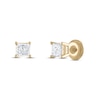 Thumbnail Image 2 of Certified Diamond Solitaire Stud Earrings 1-1/4 ct tw Princess 14K Yellow Gold (I1/I)