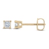 Thumbnail Image 0 of Certified Diamond Solitaire Stud Earrings 1/10 ct tw Princess 14K Yellow Gold (I1/I)