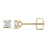 Thumbnail Image 1 of Certified Diamond Solitaire Stud Earrings 1/10 ct tw Princess 14K Yellow Gold (I1/I)