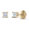 Thumbnail Image 1 of Certified Diamond Solitaire Stud Earrings 1/10 ct tw Princess 14K Yellow Gold (I1/I)