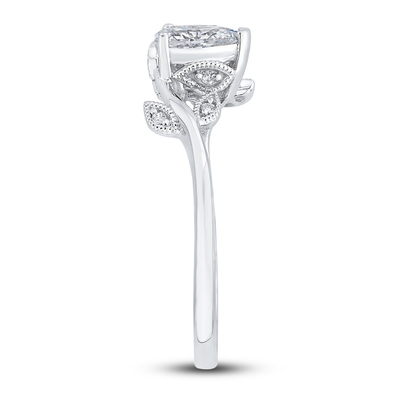 Main Image 2 of Diamond Engagement Ring 3/8 ct tw Pear-shaped/Round 14K White Gold