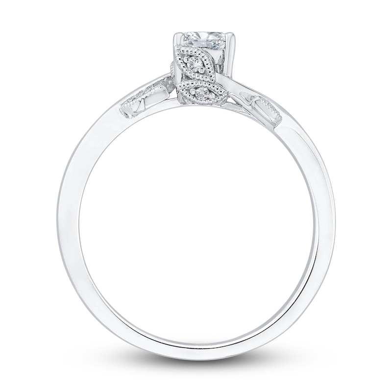 Main Image 3 of Diamond Engagement Ring 3/8 ct tw Pear-shaped/Round 14K White Gold