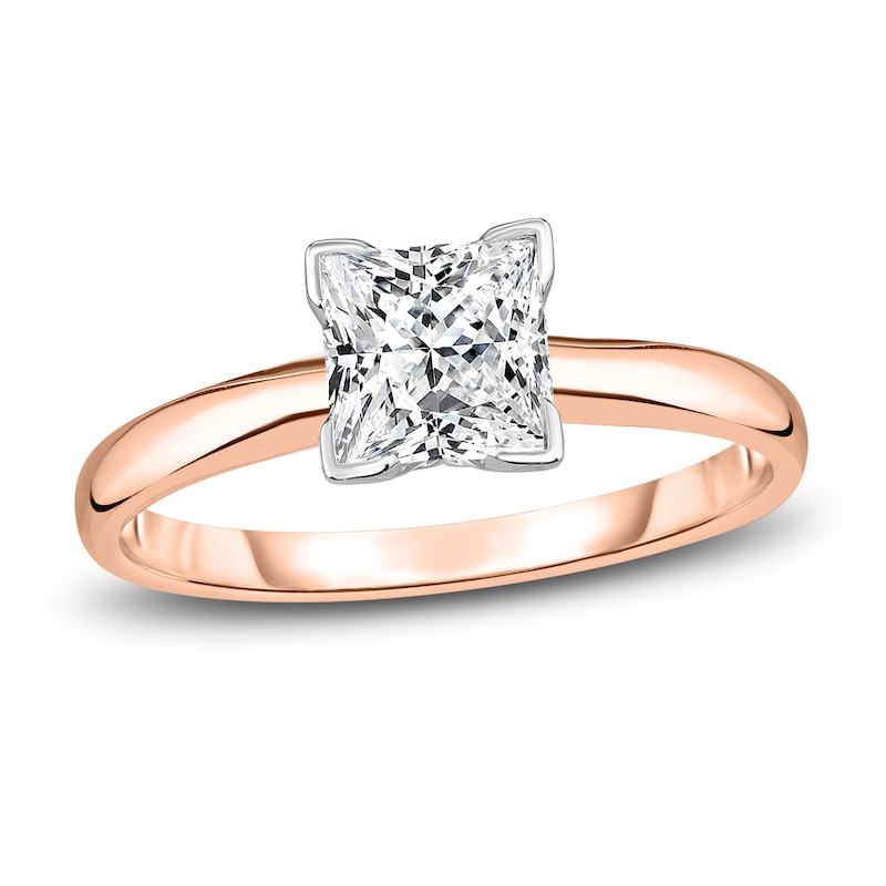 Main Image 1 of Diamond Solitaire Engagement Ring 7/8 ct tw Princess 14K Rose Gold (I2/I)