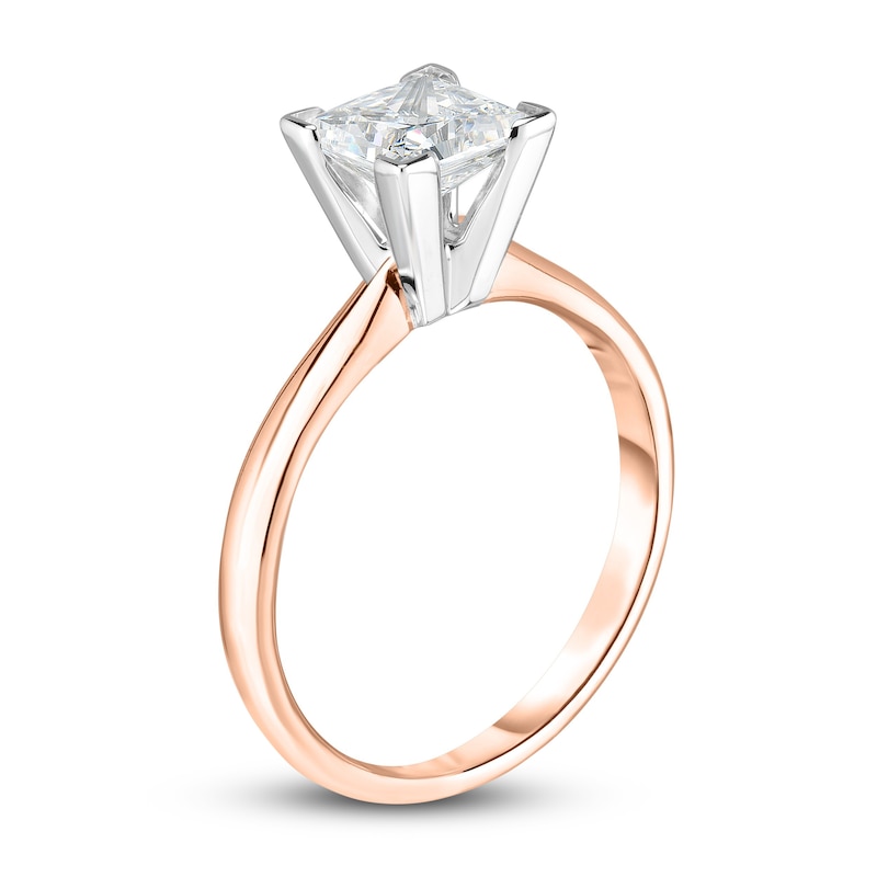 Main Image 2 of Diamond Solitaire Engagement Ring 7/8 ct tw Princess 14K Rose Gold (I2/I)