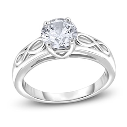 Diamond Solitaire Infinity Engagement Ring 1 ct tw Round 14K White Gold (I2/I)