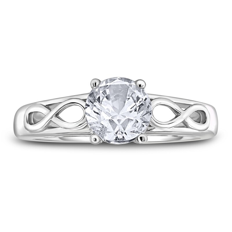 Diamond Solitaire Infinity Engagement Ring 1 ct tw Round 14K White Gold (I2/I)