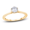 Thumbnail Image 1 of Diamond Cathedral Solitaire Engagement Ring 1/2 ct tw Round 14K Yellow Gold (I2/I)