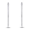 Thumbnail Image 2 of Diamond Hoop Earrings 3 ct tw Round 14K White Gold