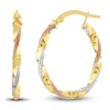 Thumbnail Image 2 of Satin/Polished Oval Twist Hoop Earrings 14K Yellow Gold 19mm