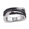 Thumbnail Image 1 of Black & White Diamond Ring 1 ct tw Round Sterling Silver