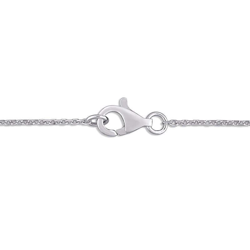 Main Image 2 of Diamond Bar Necklace 1/10 ct tw Round 14K White Gold 16"