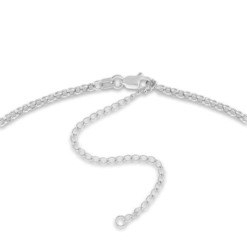Main Image 3 of Hollow Rolo Chain Choker Necklace 14K White Gold 13"