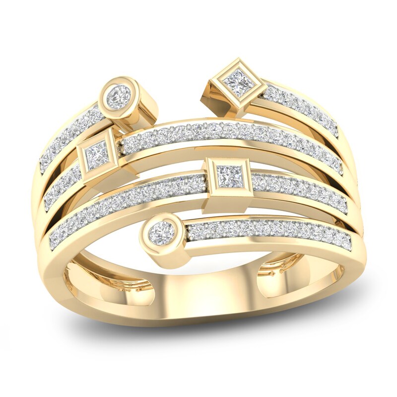Main Image 1 of Diamond Stackable Ring 1/4 ct tw Round/Princess 14K Yellow Gold