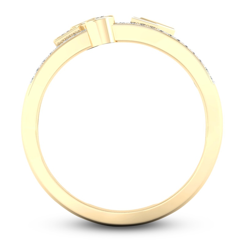 Diamond Stackable Ring 1/4 ct tw Round/Princess 14K Yellow Gold