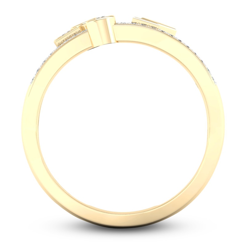 Main Image 2 of Diamond Stackable Ring 1/4 ct tw Round/Princess 14K Yellow Gold