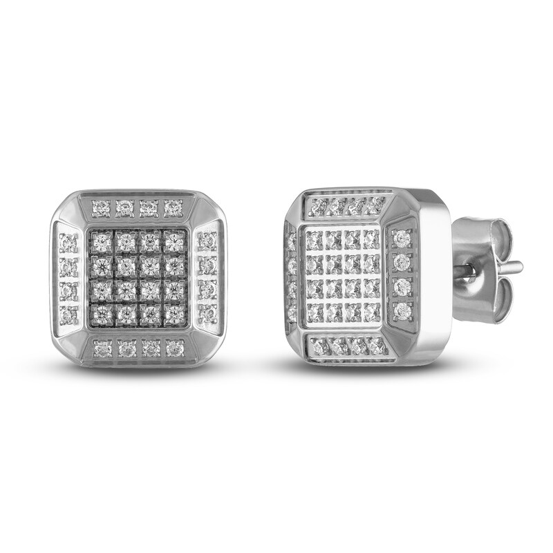 Men's Diamond Earrings 1/3 ct tw Round Stainless Steel