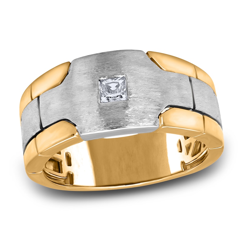 Main Image 1 of Men's Diamond Anniversary Ring 1/5 ct tw Square-cut 14K Two-Tone Gold