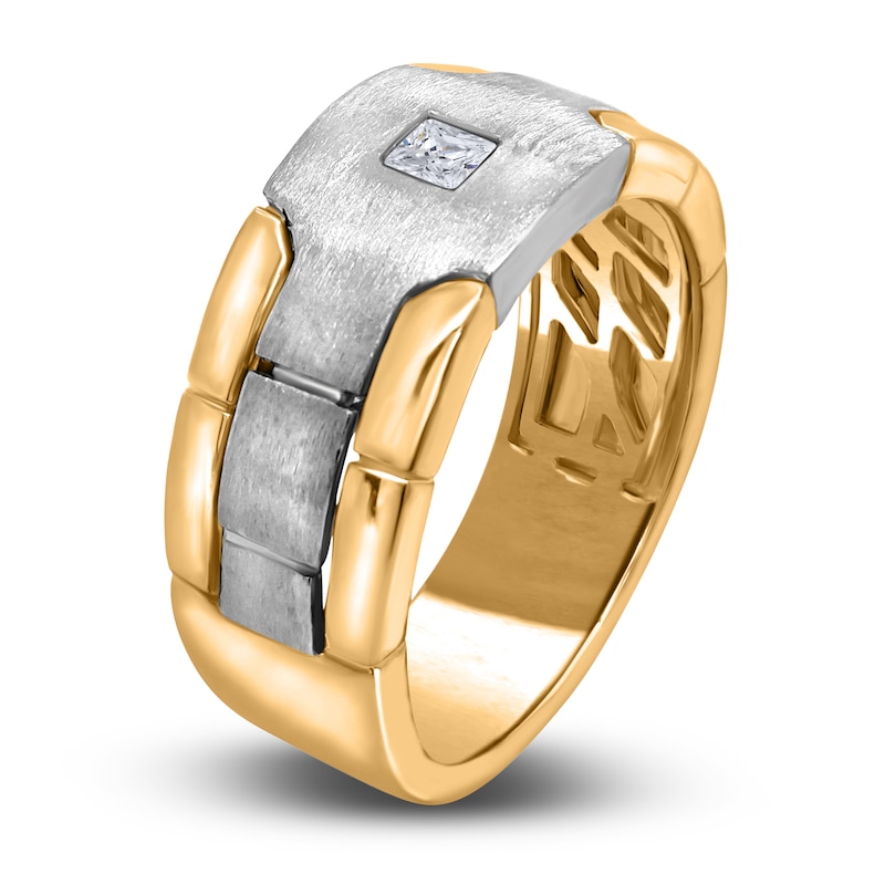Men's Diamond Anniversary Ring 1/5 ct tw Princess 14K Two-Tone Gold
