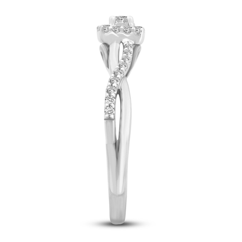 Main Image 4 of Diamond Bridal Set 3/8 ct tw Round 10K White Gold