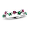 Thumbnail Image 1 of Juliette Maison Natural Rhodolite Garnet & Natural Emerald Ring 10K White Gold