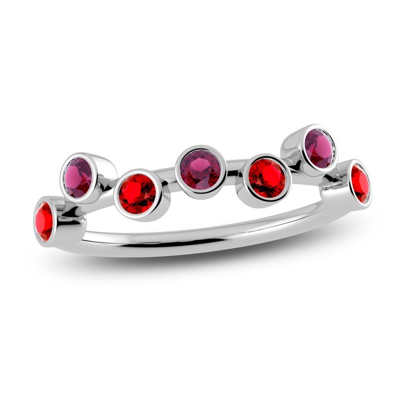 Main Image 1 of Juliette Maison Natural Rhodolite Garnet & Natural Ruby Ring 10K White Gold
