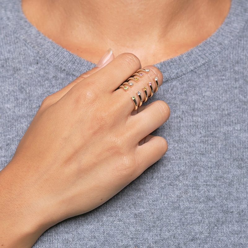 Main Image 5 of Juliette Maison Natural Rhodolite Garnet Cuff Ring 10K Rose Gold