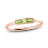 Thumbnail Image 1 of Juliette Maison Natural Peridot Baguette Bar Ring 10K Rose Gold