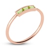 Thumbnail Image 1 of Juliette Maison Natural Peridot Baguette Bar Ring 10K Rose Gold