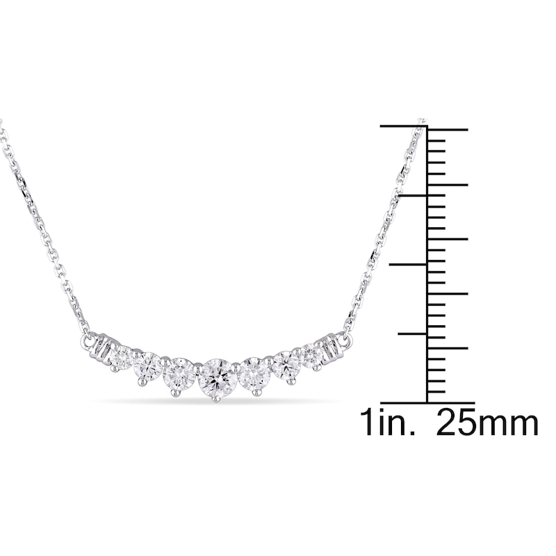 Main Image 3 of Diamond Bar Necklace 3/4 ct tw Round 14K White Gold 17"