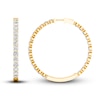Thumbnail Image 1 of Lab-Created Diamond Hoop Earrings 10 ct tw Round 10K Yellow Gold