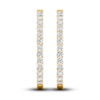 Thumbnail Image 2 of Lab-Created Diamond Hoop Earrings 10 ct tw Round 10K Yellow Gold
