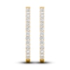 Thumbnail Image 3 of Lab-Grown Diamond Hoop Earrings 10 ct tw Round 10K Yellow Gold