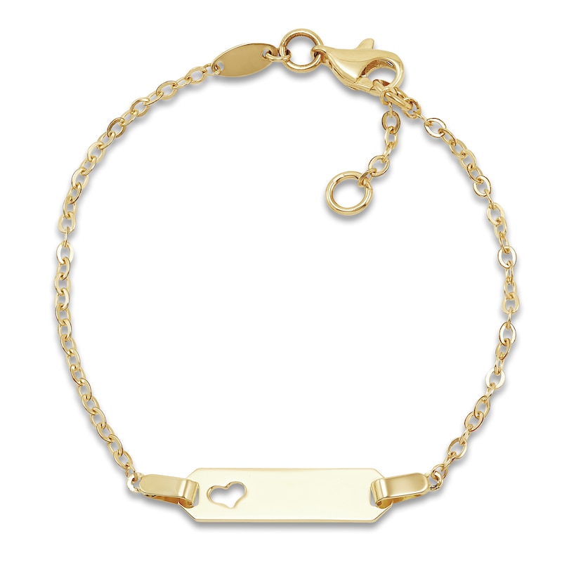 Main Image 1 of Children's ID Heart Bracelet 14K Yellow Gold 6"