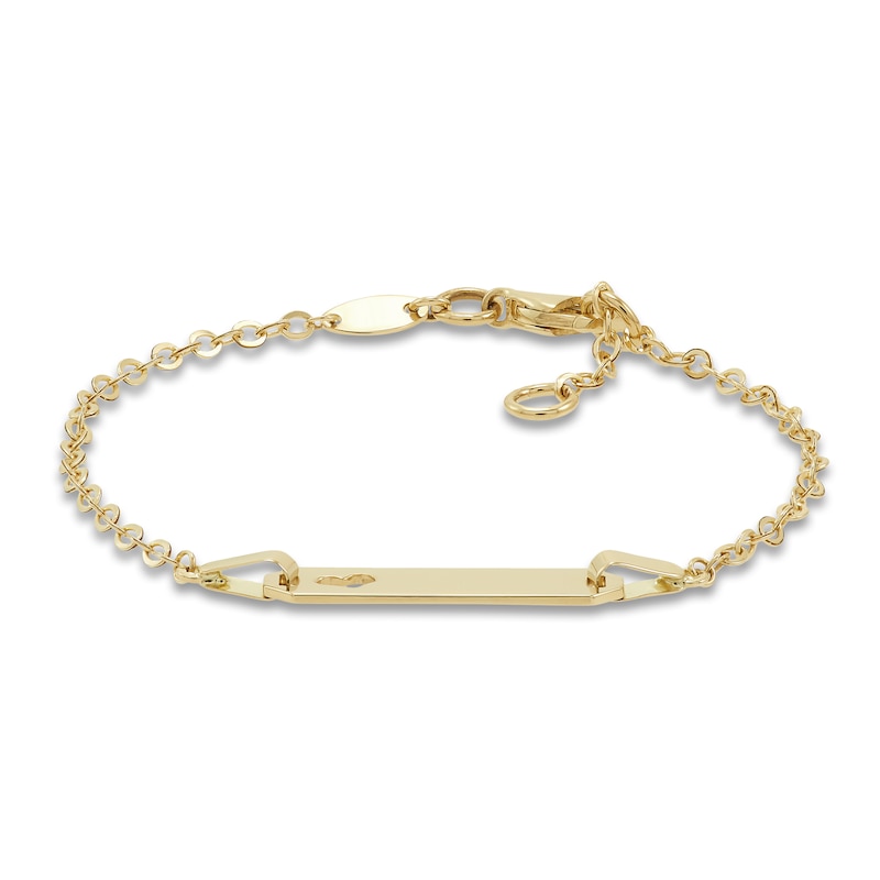Main Image 3 of Children's ID Heart Bracelet 14K Yellow Gold 6"