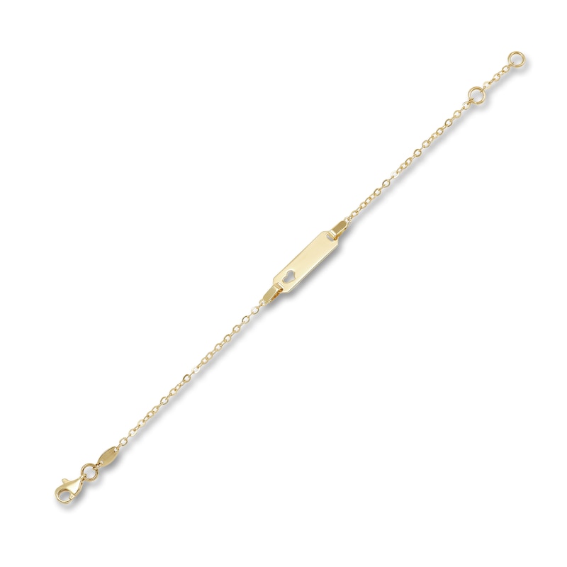 Main Image 4 of Children's ID Heart Bracelet 14K Yellow Gold 6"