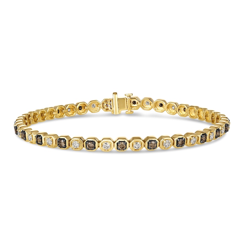 Le Vian Diamond Bracelet 1-7/8 ct tw Round 14K Honey Gold 7" with 360