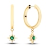 Thumbnail Image 0 of Juliette Maison Natural Emerald Starburst Drop Earrings 10K Yellow Gold
