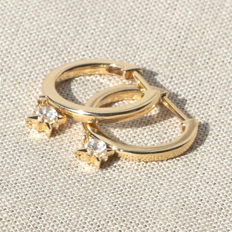 Main Image 4 of Juliette Maison Natural Emerald Starburst Drop Earrings 10K Yellow Gold