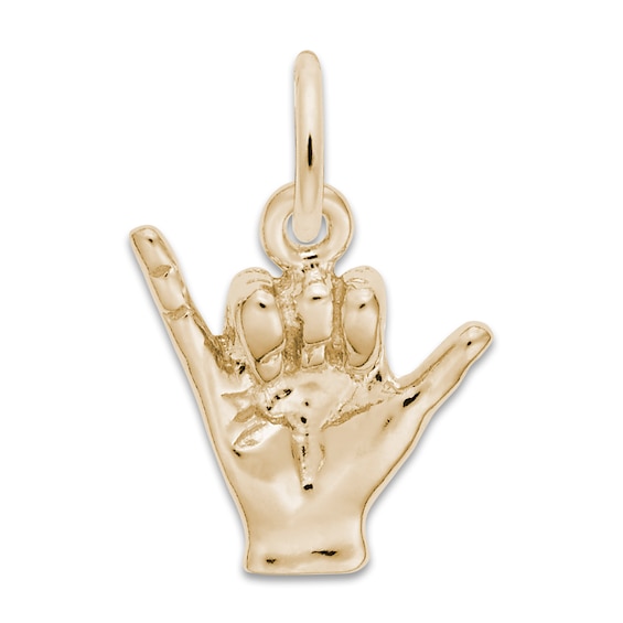 Jared The Galleria Of Jewelry Hang Loose Hand Sign Charm 14K Yellow Gold