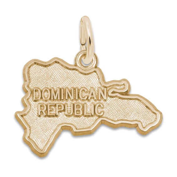 Jared The Galleria Of Jewelry Dominican Republic map Charm 14K Yellow Gold