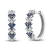 Vera Wang WISH Diamond & Blue Sapphire Hoop Earrings 1/4 ct tw Round 10K White Gold