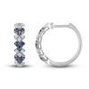 Thumbnail Image 1 of Vera Wang WISH Diamond & Blue Sapphire Hoop Earrings 1/4 ct tw Round 10K White Gold