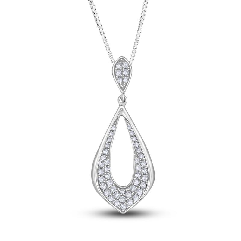 Main Image 1 of Diamond Pendant Necklace 1/3 ct tw Round 14K White Gold 18"