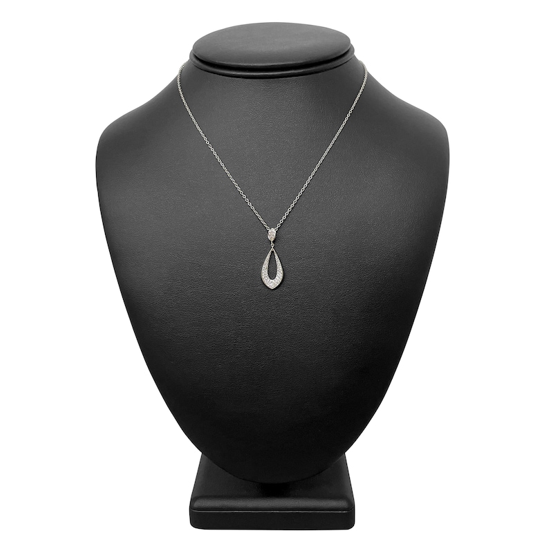 Main Image 4 of Diamond Pendant Necklace 1/3 ct tw Round 14K White Gold 18"